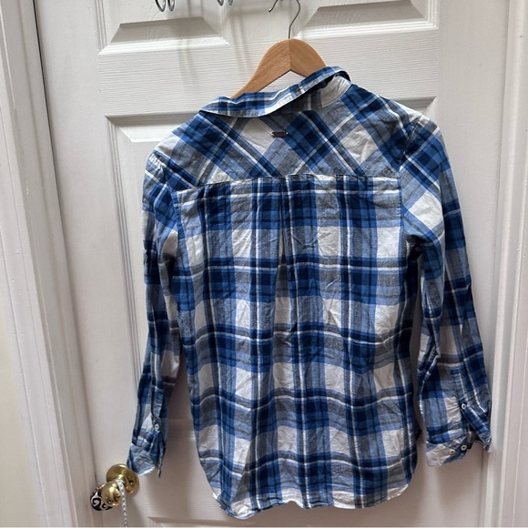 Barbour blue white plaid button down collared shirt top 10 relaxed fit - Picture 4 of 7